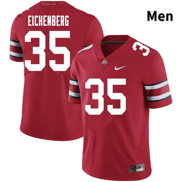 Ohio State Buckeyes Tommy Eichenberg Men's #35 Red Authentic Stitched College Football Jersey